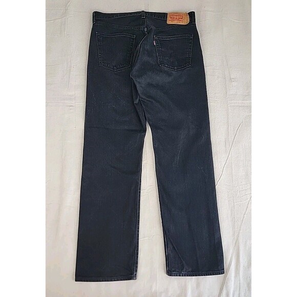 Levis 501 Jeans Mens 36 35x32 Straight Button Fly Black Distressed Cotton EUC - Picture 16 of 16